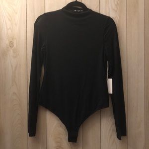 Black sheer sleeve bodysuit